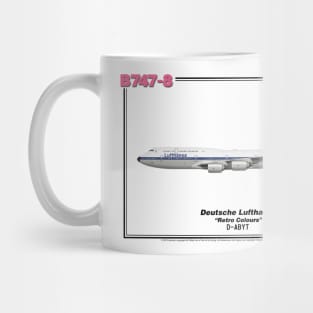 Boeing B747-8 - Deutsche Lufthansa "Retro Colours" (Art Print) Mug